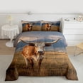 thumbnail image 2 of Manfei Farm Animal Cow Queen Comforter Set,Rustic Farmhouse Cabin Bedding Sets,Retro Cattle Bedding Comforter Set For Kids,Luxury Bedroom Decor Reversible,3-Piece, 2 of 8