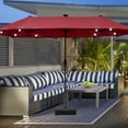 thumbnail image 4 of Ainfox 13ft Large Patio Umbrella with Solar Lights, Outdoor Double-Sided Rectangle Market Heavy Duty Umbrellas without Base,Red, 4 of 9
