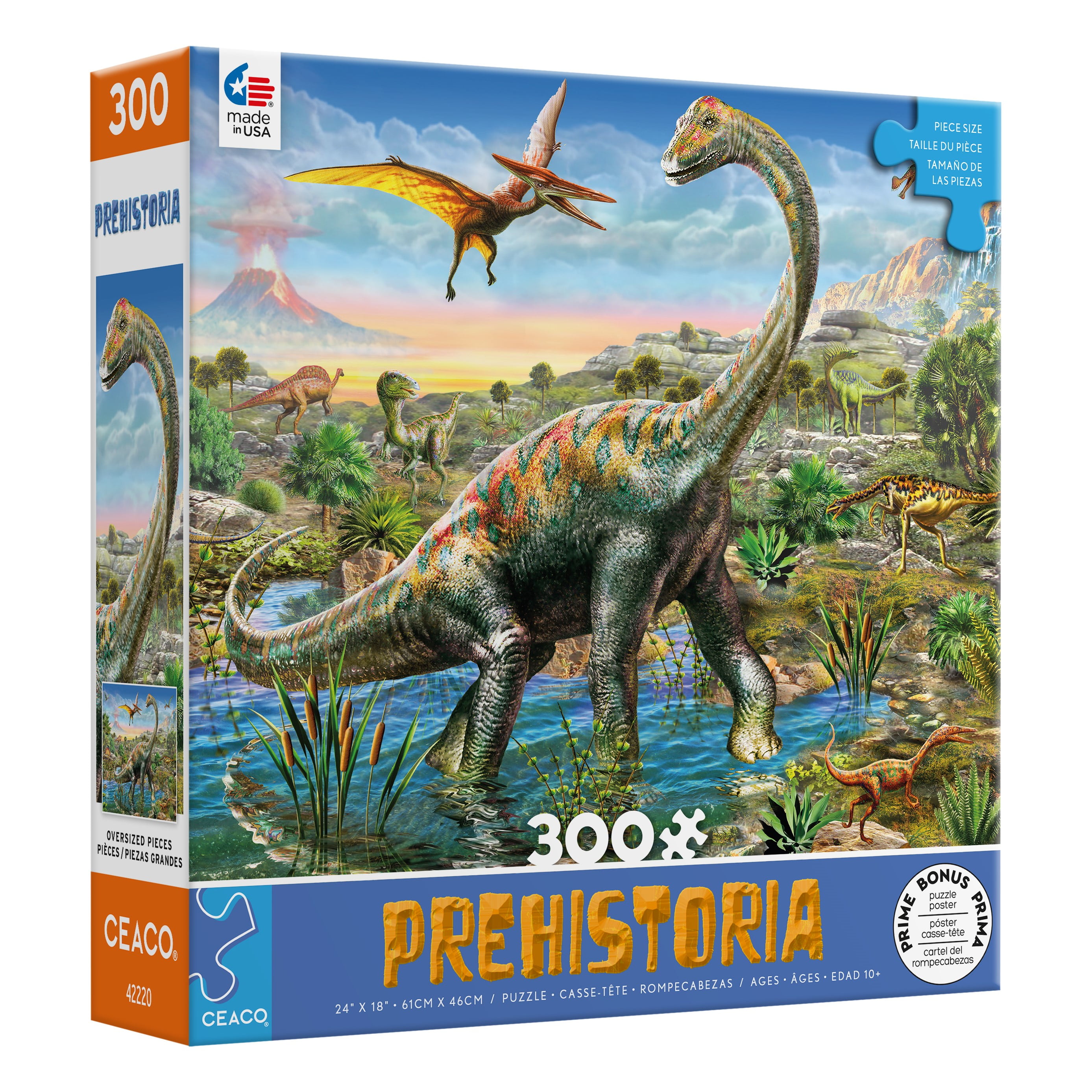 Ceaco 300-Piece Prehistoria Brachiosaurus Interlocking Jigsaw Puzzle ...