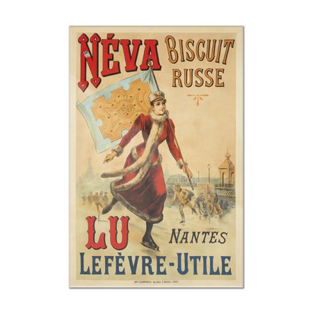 Biscuit Acrylic - Neva - Biscuit Russe Vintage Poster France c. 1892 (8x12 Acrylic Wall Art Gallery Quality)