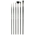 thumbnail image 2 of Black Swan Synthetic Red Sable Paint Brushes Try Me Set of 6 - Professional Quality Long Handle Paint Brushes in Assorted Shapes and Sizes for Oil, Heavy Body Media and Acrylic - Artists of All Levels, 2 of 7
