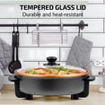 thumbnail image 3 of OVENTE - Sartén eléctrica de 30 cm con revestimiento antiadherente, 1400 W de potencia, control de temperatura ajustable, tapa de vidrio templado con ventilación y asas frías al tacto, color cobre SK1, 3 of 5