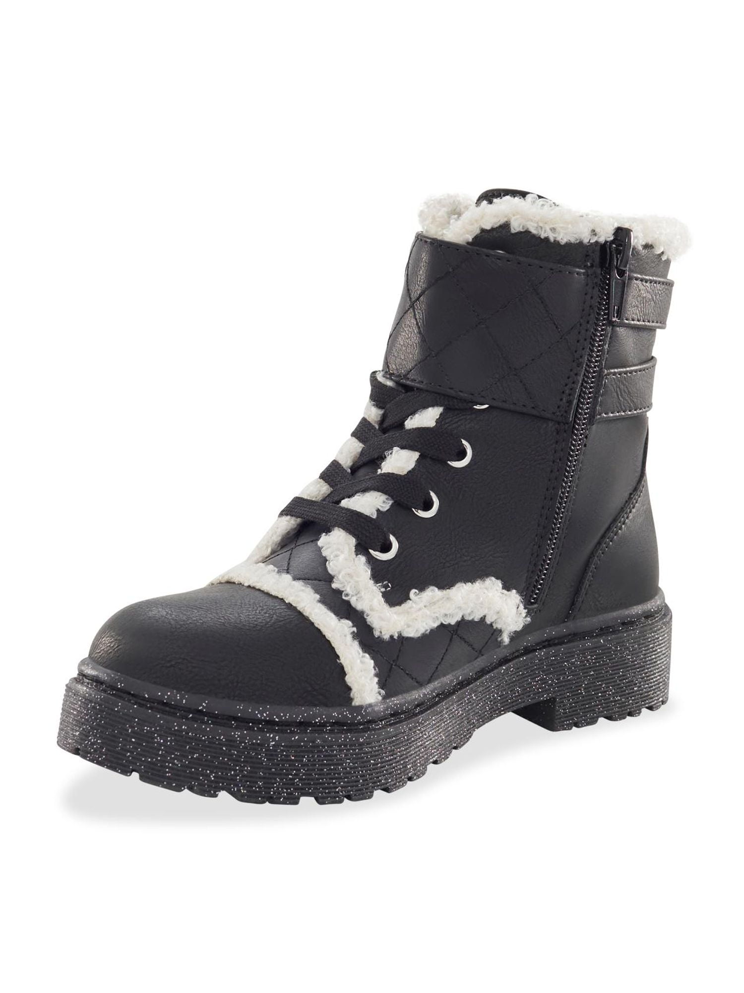 Portland Company Little & Big Girl Blaze Faux Fur Trim Combat Boot