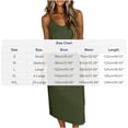 thumbnail image 2 of Efsteb Summer Office Dresses For Women Spaghetti Strap V-Neck Drawstring Waist Midi Dress Solid Color Casual Dress with Side Pockets (Purple,S), 2 of 4