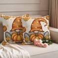 thumbnail image 2 of Orange Gnomes Fall Outdoor Waterproof Pillow Covers, Thanksgiving Pumpkins Plaid Leaves Rustic Decorative Square Throw Pillowcase Sofa Cushion Sham for Patio/Couch/Chair, 24"x24" 2 Pack, 2 of 8