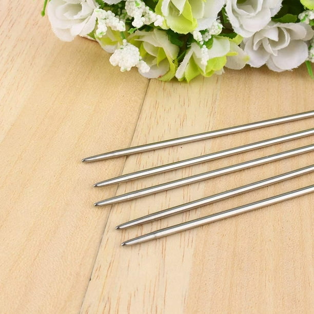 55pcs Stainless Steel Double Pointed Knitting Needles 2.0mm-6.5mm 11 Sizes Knitting Needle Set DIY Craft Sewing Needles