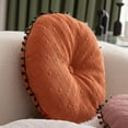 thumbnail image 4 of Nvzi Geometric Pattern Soft Round Chair Pad with Gradient Pom Pom Chair Cushion Garden Patio Home Kitchen Office Seat Cushion (Orange,Diameter 16"), 4 of 4