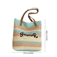 thumbnail image 3 of Beach Tote Bag for Women, Large Woven Straw Shoulder Bag with Colorful Stripes, Summer Vacation Travel and Pool Bag, 3 of 6