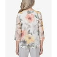 thumbnail image 5 of Alfred Dunner Womens  Watercolor Floral Mesh Top, 5 of 6