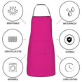thumbnail image 6 of Pofeuu Darkmagenta Print Aprons with Pockets, Cute Aprons for Kitchen, Cooking, Server, Barber, Chef Apron, 6 of 7