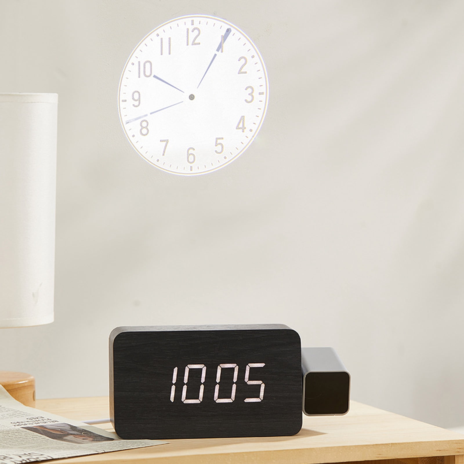 Digital Projections Alarm Clocks for Bedrooms 180° Rotatable Projector Loud Duals Alarms for Kids Elderly,Heavy Sleepers