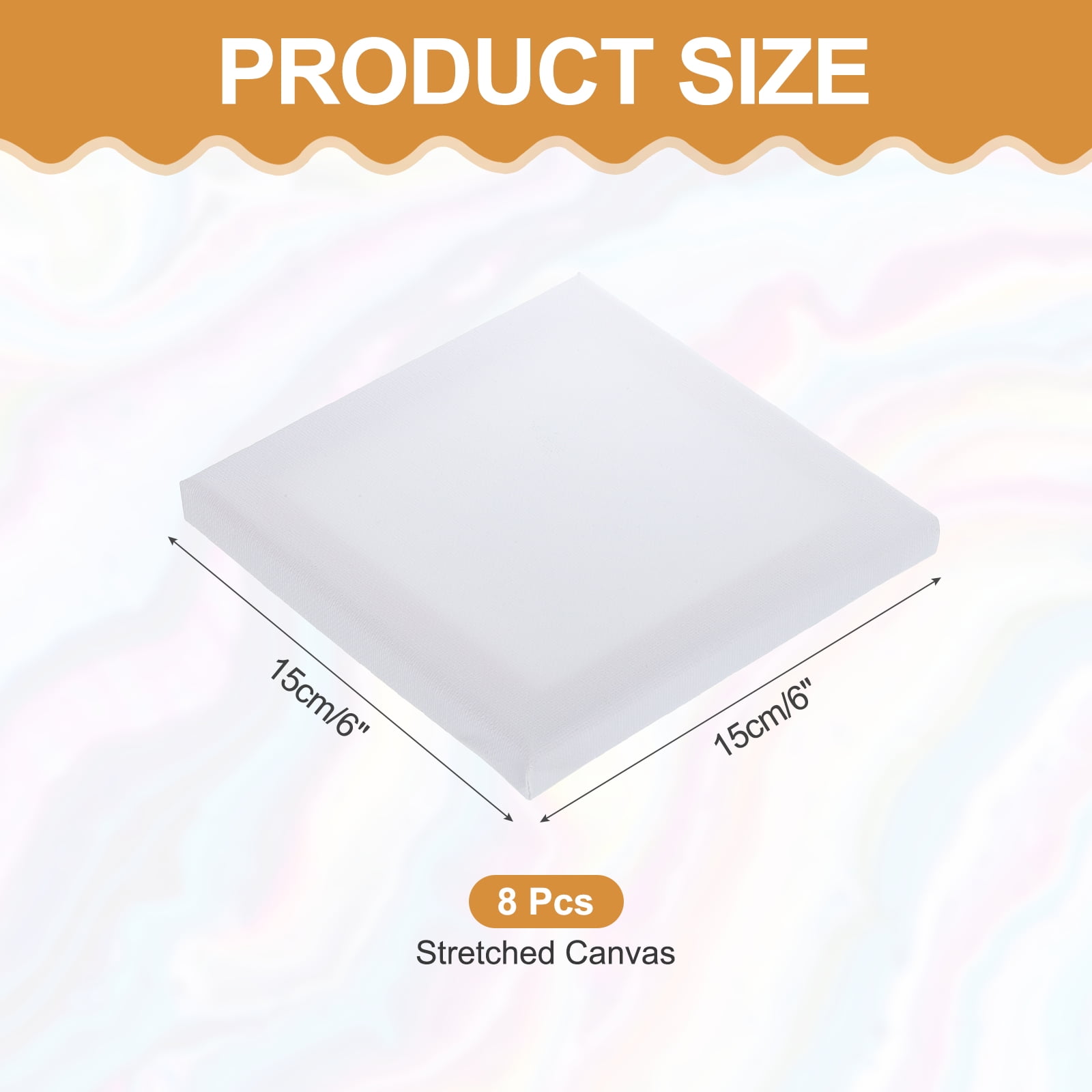 Uxcell 8 Pcs Stretched Canvas, 6x6" Artist Boards 4/5" Profile Cotton Panels,White