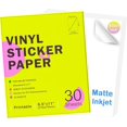 thumbnail image 1 of miduoudo-Premium Printable Vinyl Sticker Paper for Inkjet Printer,8.5x11 inch Durability Adhesive Paper, Waterproof Labels,Tear Resistant,Vivid Colours,Holds Ink Well (Matte White, 30 Sheets), 1 of 4