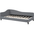 thumbnail image 6 of Twin Size Daybed, Upholstered Wooden Sofa Bed Frame with Headboard and Armrest, Linen Fabric, Sturdy Wood Slat Support, No Box Spring Needed, Easy Assembly, 6 of 9