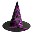 thumbnail image 2 of LNZGNM Halloween Women's Witch Hat, Pointed Crown with Wide Brim, Lightweight and Comfortable for Halloween Parties, Themed Photo Shoots, Ready for the Spotlight,Purple(One Size), 2 of 5