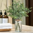 thumbnail image 5 of Artificial Eucalyptus Stems in Glass Vase,Fake Plants Eucalyptus Leaves for Home Office Centerpiece Table Decorations Farmhouse Wedding Home Greenery Decor Grass Green, 5 of 7