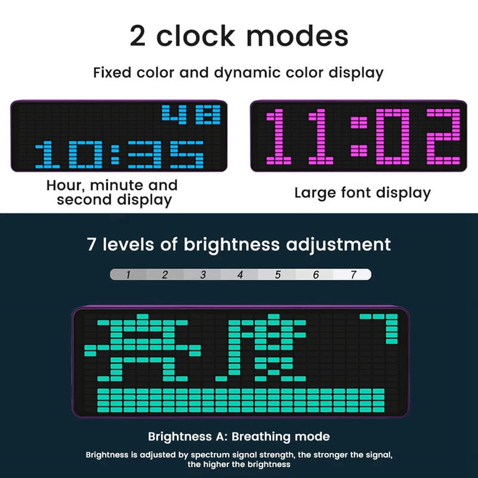 LED Music Spectrum Display RGB Light Colorful Spectrum Pickup Atmosphere Lamp Voice Control Level Indicator