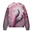 thumbnail image 5 of COEQINE Bomber Jacket for Women Zip Up Long Sleeve Bomber Outfits Casual Coat with Front Pocket, Cropped Varsity Jackets Shackets Y2k Outerwear Tops, X-Large, Peacock Floral Pink, 5 of 7