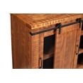 thumbnail image 4 of Wood and Metal TV Stand With 2 Mesh Style Doors, Honey Tobacco Brown- Saltoro Sherpi, 4 of 8