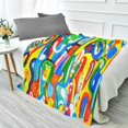 thumbnail image 4 of Abstract Art Design 70x55in Flannel Throw Blanket, Double Sided, Soft and Cozy, Glow in the Dark, 4 of 8
