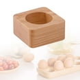 thumbnail image 6 of Wooden Egg Holder Egg Tray Organizer Rustic Wood Single Slot for Kitchen Countertop Refrigerator Display, 6 of 9