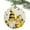 Beige, variant on Bee Dwarf Watercolor Sunflower Christmas Ceramic Ornament 2025,3" Round Xmas Tree Hanging Accessories with Gold Ribbon