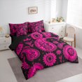 thumbnail image 3 of Manfei Bohemian Paisley Twin Bedding Sets 7pcs, Hippie Mandala Bedding Comforter Set, Black Pink Sheet Sets, Lightweight Room Decor, 3 of 8