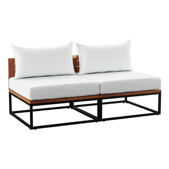 Chaise d'Extérieur Modulaire Taradale avec Coussins en Blanc