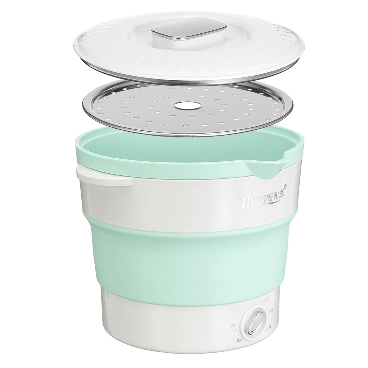 Asewon Portable Mini Electric Cooker Foldable Silicone Kettle Steamer Foldable Storage for