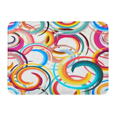 - LADDKE Colorful 1960S Abstract Colored Circles Green Pattern Alphabet Artistic Doormat Floor Rug Bath Mat 23.6x15.7 inch