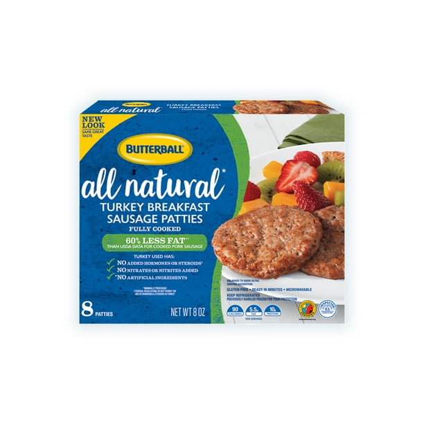 Butterball All Natural Turkey Breakfast Sausage Patties, 8 Patties, 8