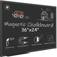 thumbnail image 3 of (6 pack) JILoffice Black Framed Chalkboard 24" x 36" Magnetic Black Board 3'x2' Large Chalk Board for Kids, 3 of 7