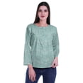 thumbnail image 1 of Moomaya Haut à Manches Longues Imprimé avec Patte de Boutonnage, Col Rond, Tunique d'Été Décontractée pour Femme, 1 of 5
