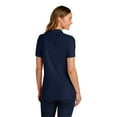 thumbnail image 4 of Gildan Women's Softstyle Pique Polo, Short Sleeve Cotton Shirt, Semi-Fitted, Navy, Pack 1, S-2XL, 4 of 6