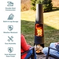 thumbnail image 4 of Sunnydaze Steel Chiminea with Built-In Log Holder - Black - 59" H, 4 of 10