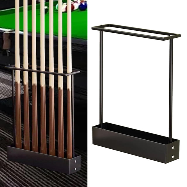Soporte para tacos de billar como soporte de almacenamiento y soporte de suelo Soporte versátil para tacos también para raquetas de bádminton Fabricad Negro
