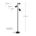 thumbnail image 3 of Brightech Ethan Mid Century Modern 3 LED Light Standing Tree Floor Lamp, Black, 3 of 6