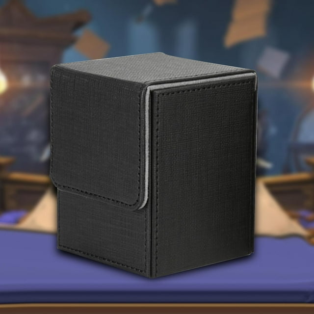 Caja de Baraja de Cartas Coleccionables perfecl Almacenamiento para Más de 100 Tarjetas Negro