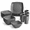Gray, variant on 24-piece Black Square Dinnerware Set for 6, Includes Plates, Tumblers and Flatware