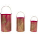 Northlight Set de 3 Lanternes à Bougie Florales Fuchsia Rose et Or Découpées au Laser – image 1 sur 6