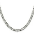 thumbnail image 6 of Auriga Fine Jewelry 925 Sterling Silver 5.5 mm Pav‚ Curb Chain Necklace for Women 26", 6 of 7
