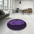 thumbnail image 4 of Ahgly Company Machine Washable Indoor Round Transitional Deep Purple Area Rugs, 8' Round, 4 of 7