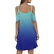 thumbnail image 4 of Moda mujer verano casual o-cuello estampado manga corta bolsillo mini vestido Fridja  qw1518, 4 of 7