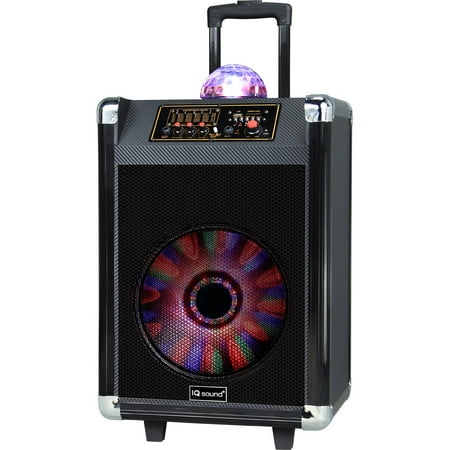 12" Portable Bluetooth Speaker with Disco Ball Light (IQ-3612DJBT)