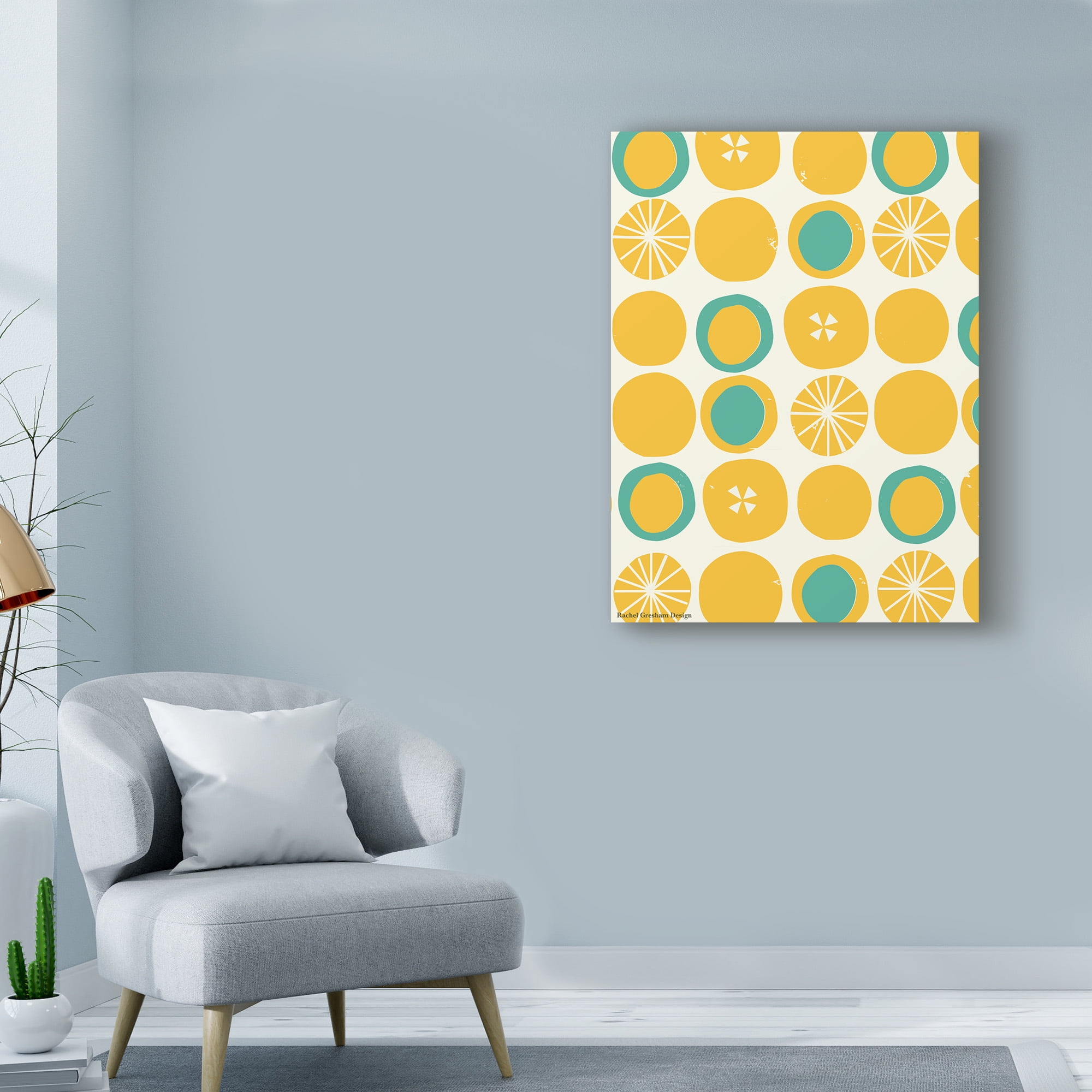 Trademark Fine Art 'Lemon Dots' Canvas Art by Rachel Gresham