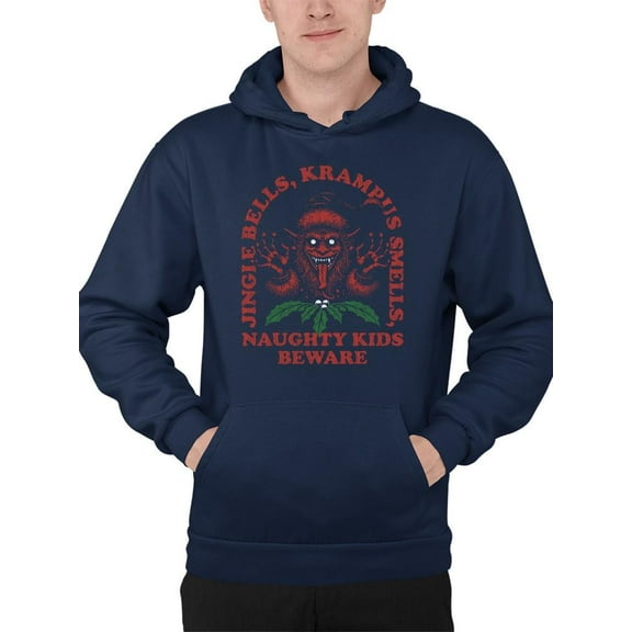 Jingle Bells, Krampus Smells Dark Holiday Humor Men's Hoodie