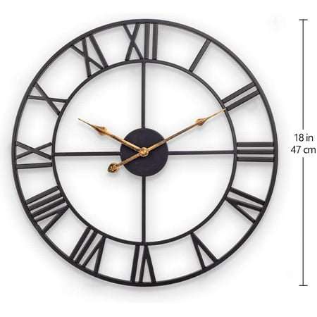 Lishi Large Wall Clock European With Roman Numerals Household Silent Battery Operated Metal 47cm Classic Black Canada - Large Metal Wall Clock Canada Lishi Large Wall Clock European With Roman Numerals Household Silent Battery Operated Metal 47cm Classic Black Canada - Large Metal Wall Clock Canada