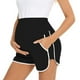 thumbnail image 4 of ShomPort Maternity Shorts with Pockets Loose Casual Pregnant Active Shorts Over The Belly Fall Maternity Clothes, 4 of 5