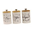 thumbnail image 3 of Bamboohart 3x Kitchen Canisters Set Coffee Tea Sugar Containers Modern Jars Decor Farmhouse vintage, 3 of 9