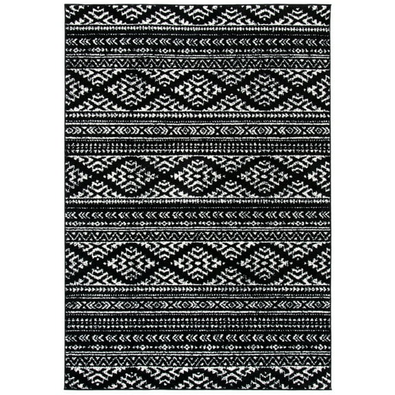 SAFAVIEH Tulum Lakisha Distressed Southwestern Area Rug, 2' x 3', Black/Ivory